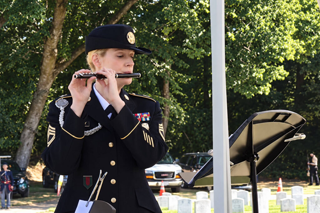Playing Piccolo in Uniform